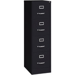 Lorell Fortress Series 22" Commercial-Grade Vertical File Cabinet - 15" Width x 22" Depth x 52" Height - 4 x Drawer(s) for File - Letter - Lockable, Ball-bearing Suspension - Black Product Image 