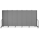 Screenflex Portable Room Dividers - 72" Height x 13.1 ft Length - Black Metal Frame - Polyester - Stone Product Image 