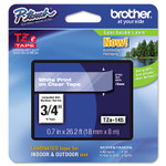 Brother P-Touch TZe Standard Adhesive Laminated Labeling Tape, 0.7" x 26.2 ft, White on Clear View Product Image