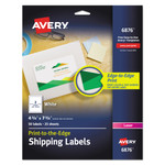 Avery Vibrant Laser Color-Print Labels w/ Sure Feed, 4.75 x 7.75, White, 50/Pack View Product Image