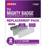 The Mighty Badge by Avery Professional Reusable Name Badge System Replacement Pack - Silver Product Image 