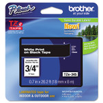 Brother P-Touch TZe Standard Adhesive Laminated Labeling Tape, 0.7" x 26.2 ft, White on Black (BRTTZE345) View Product Image