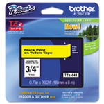 Brother P-Touch TZe Standard Adhesive Laminated Labeling Tape, 0.7" x 26.2 ft, Black on Yellow (BRTTZE641) View Product Image