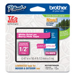 Brother P-Touch TZ Standard Adhesive Laminated Labeling Tape, 0.47" x 16.4 ft, White/Berry Pink View Product Image