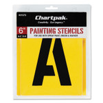 Chartpak Professional Lettering Stencils, Painting Stencil Set, A-Z Set/0-9, 6", Manila, 35/Set (CHA01575) View Product Image