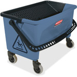 Rubbermaid Commercial Finish Mop Bucket w/ Wringer - Hinged Lid, Ergonomic Design, Handle - 16.2" x 26.2" - Blue Product Image 