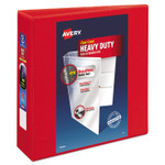 Avery Heavy-Duty View Binder with DuraHinge and Locking One Touch EZD Rings, 3 Rings, 3" Capacity, 11 x 8.5, Red (AVE79325) View Product Image