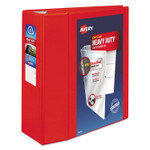 Avery Heavy-Duty View Binder with DuraHinge and Locking One Touch EZD Rings, 3 Rings, 5" Capacity, 11 x 8.5, Red (AVE79327) View Product Image