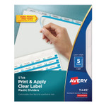 Avery Print and Apply Index Maker Clear Label Plastic Dividers w/Printable Label Strip, 5-Tab, 11 x 8.5, Frosted Clear Tabs, 1 Set (AVE11449) View Product Image