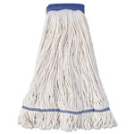 Boardwalk Super Loop Wet Mop Head, Cotton/Synthetic Fiber, 5" Headband, X-Large Size, White, 12/Carton View Product Image