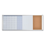 MasterVision Magnetic Calendar Combo Board, 48 x 18, White Surface, Aluminum Frame (BVCXA429993700) View Product Image