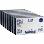 BLUZEN Disposable Nitrile Gloves - 3 mil Thickness - Medium Size - Nitrile - Blue - Durable, Comfortable Product Image 