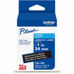 Brother Genuine P-touch TZe355 WHT on BK Label Tape, Laminated, 24mmX8m - x 15/16" Width - Black Product Image 