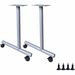 Lorell Invent Training Table Components - Silver C-leg Base - 2 Legs - 28.50" Height x 5" Width x 22" Depth - Training - Assembly Required Product Image 