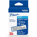 Brother Genuine P-touch TZe135 WHT on CLR Label Tape, Laminated, 12mmX8m - x 15/32" Width - Clear Product Image 