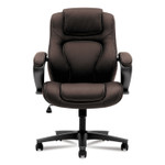 HON HVL402 Series Executive High-Back Chair, Supports Up to 250 lb, 17" to 21" Seat Height, Brown Seat/Back, Black Base (BSXVL402EN45) View Product Image