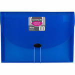 C-Line 48305 Letter Expanding File - 8 1/2" x 11" - 7 Pocket(s) - Polypropylene - Blue - Acid-free, Non-toxic, Button Closure Product Image 