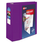 Avery Heavy-Duty View Binder with DuraHinge and Locking One Touch EZD Rings, 3 Rings, 5" Capacity, 11 x 8.5, Purple (AVE79816) View Product Image
