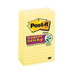 Post-it Notes Super Sticky Pads in Canary Yellow, Note Ruled, 4" x 6", 90 Sheets/Pad, 5 Pads/Pack View Product Image