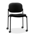 HON VL606 Stacking Guest Chair without Arms, Fabric Upholstery, 21.25" x 21" x 32.75", Black Seat, Black Back, Black Base (BSXVL606VA10) View Product Image