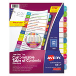 Avery Customizable TOC Ready Index Multicolor Tab Dividers, 12-Tab, Jan. to Dec., 11 x 8.5, White, Contemporary Color Tabs, 1 Set (AVE11847) View Product Image