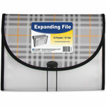 C-Line Letter Expanding File - 8 1/2" x 11" - 1 1/2" Expansion - 13 Pocket(s) - Polypropylene, Plaid - Durable, Archival-safe, Elastic Closure Product Image 