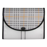 C-Line Plaid Design Expanding Files, 1.5" Expansion, 13 Sections, Cord/Hook Closure, 1/6-Cut Tabs, Letter Size, Gray Plaid (CLI58312) View Product Image