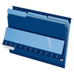 Pendaflex 1/3 Tab Cut Letter Recycled Top Tab File Folder - 8 1/2" x 11" - Navy Blue - 10% Recycled Product Image 
