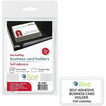 C-Line Self-adhesive Business Card Holders - 3.5" Height x 2" Width x 2.4" Length - Polypropylene - Clear Product Image 