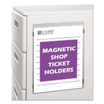 C-Line Magnetic Shop Ticket Holders, Super Heavyweight, 50 Sheets, 9 x 12, 15/Box (CLI83912) View Product Image
