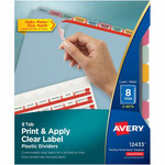Avery Print & Apply Translucent Dividers - 40 x Divider(s) - 8 - 8 Tab(s)/Set - 8.5" Divider Width x 11" Divider Length - 3 Hole Punched Product Image 