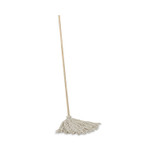 Boardwalk Cotton Deck Mop, #24 White Cotton Head, 50" Wood Handle, 6/Carton (BWKCD50024S) View Product Image