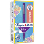 Paper Mate Flair Point Guard Felt Tip Marker Pens - Medium Pen Point - Purple Ink - Water Based - Purple Barrel Product Image 