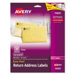 Avery Matte Clear Easy Peel Mailing Labels w/ Sure Feed Technology, Laser Printers, 0.66 x 1.75, Clear, 60/Sheet, 10 Sheets/Pack (AVE15695) View Product Image