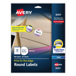 Avery Vibrant Inkjet Color-Print Labels w/ Sure Feed, 1.5" dia, White, 400/PK View Product Image