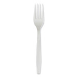 Boardwalk Heavyweight Polypropylene Cutlery, Fork, White, 1000/Carton (BWKFORKHWPPWH) View Product Image