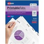 Avery Printable Repositionable Tabs - 80 Tab(s) - 1.75" Tab Width - Permanent - Paper Divider - White Paper Tab(s) Product Image 