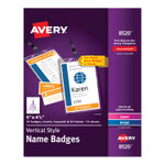 Avery Lanyard-Style Badge Holder w/Laser/Inkjet Inserts, Top Load, 4.25 x 6, WE, 25/PK (AVE8520) View Product Image