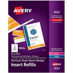 Avery Vertical Name Badge and Ticket Insertsfor Laser and Inkjet Printers - Print/Message - "Vertical, Portrait - 4.3" Width x 6" Height - Rectangular Shape - Double Sided Product Image 