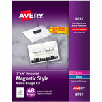 Avery Magnetic Style Name Badges - Letter - 8 1/2" x 11" - Flexible, Reusable, Durable, Magnetic - White - 8 Sheets Product Image 