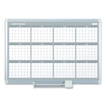 MasterVision Magnetic Dry Erase Calendar Board, 12-Month, 36 x 24, White Surface, Silver Aluminum Frame (BVCGA03106830) View Product Image