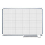 MasterVision Gridded Magnetic Steel Dry Erase Planning Board, 2 x 3 Grid, 48 x 36, White Surface, Silver Aluminum Frame (BVCMA0593830) View Product Image