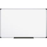 MasterVision Super Value Lacquered Steel Dry Erase Board - 96" (8 ft) Width x 48" (4 ft) Height - Lacquered Steel Surface - Anodized Aluminum Frame - Rectangle - Horizontal/Vertical Product Image 