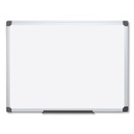 MasterVision Value Lacquered Steel Magnetic Dry Erase Board, 96" x 48", White Surface, Satin Aluminum Frame View Product Image