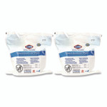 Clorox Healthcare Bleach Germicidal Wipes, 1-Ply, 12 x 12, Unscented, White, 110/Refill, 2 Refills/Carton View Product Image