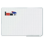 MasterVision Gridded Magnetic Steel Dry Erase Planning Board with Accessories, 1 x 2 Grid, 72 x 48, White Surface, Silver Aluminum Frame View Product Image