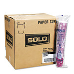 SOLO Paper Hot Drink Cups in Bistro Design, 12 oz, Maroon, 50/Bag, 20 Bags/Carton (SCC412SIN) View Product Image