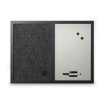 MasterVision Designer Combo Fabric Bulletin/Dry Erase Board, 24 x 18, Charcoal/Gray Surface, Black MDF Wood Frame (BVCMX04433168) View Product Image