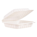 Dart Hinged Lid Containers, Single Compartment, 9 x 8.8 x 3, White, Plastic, 150/Carton DCC90MFPPHT1 (DCC90MFPPHT1) View Product Image