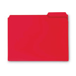 Smead Top Tab Poly Colored File Folders, 1/3-Cut Tabs: Assorted, Letter Size, 0.75" Expansion, Red, 24/Box (SMD10501) View Product Image
